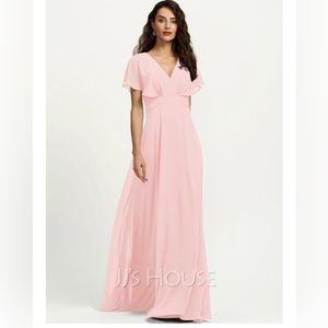 JJ’s House A-Line V-neck Floor-Length Chiffon Bridesmaid Dress